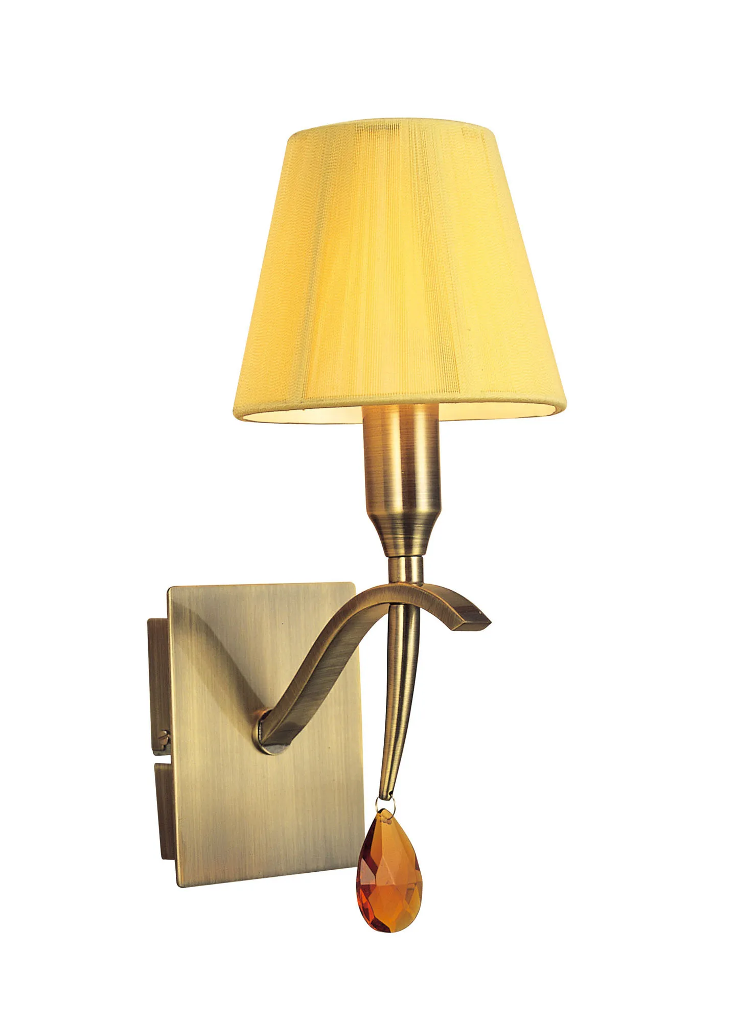 Siena Antique Brass Crystal Wall Lights Mantra Shaded Wall Lights